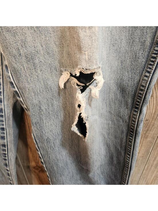 Ecko Unltd Denim Blue Jeans Size 38x36 VTG Destroyed Thrashed Y2K Baggy Skater - Picture 4 of 9